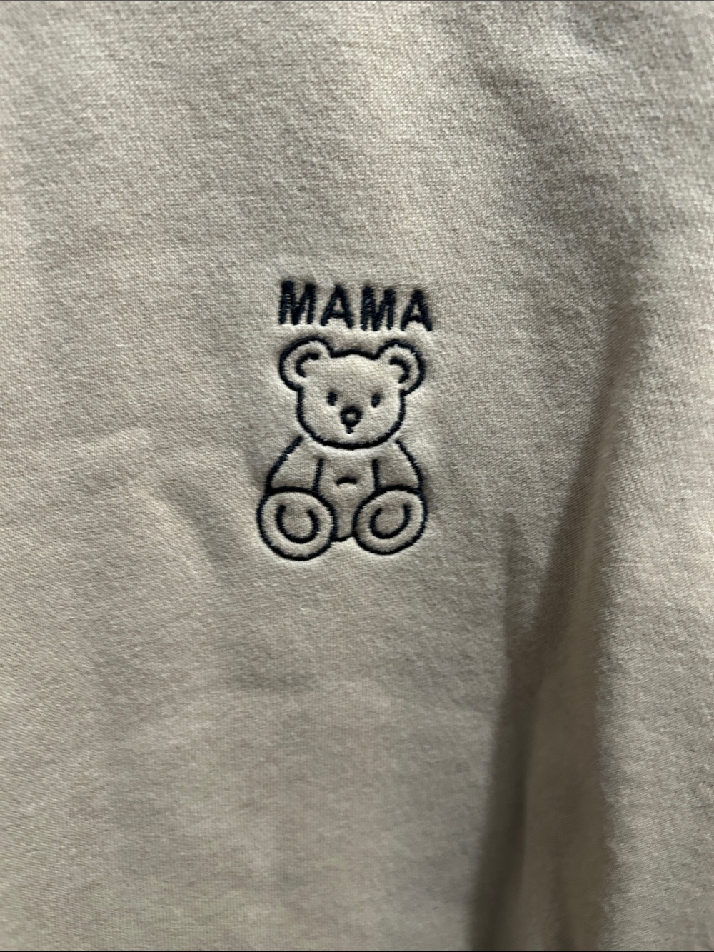 Bloomingdale's Beige 'Mama' Teddy Bear Crewneck Sweatshirt - Picture 3 of 4